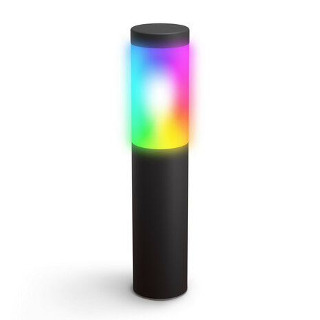 Outdoor sokkellamp uitbreiding voor Innr OPL 130 systeem met kleur sokkel laagspanning en vaste spot geschikt voor buitenverlichting Zigbee 3 0 Philips Hue zwart