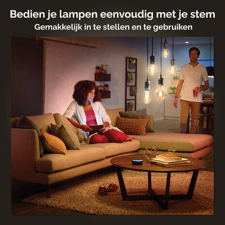 Filament lamp voor verlichting met Zigbee Bluetooth en variabele lichtkleur geschikt voor E27 fitting