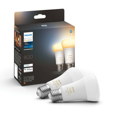 Lamp voor verlichting met grote fitting E27 instelbaar wit licht Bluetooth Zigbee 3 0 verpakking van 2 stuks