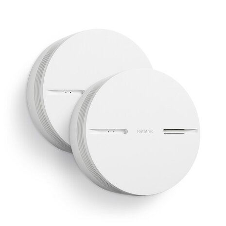 Slimme rookmelder voor woning met wifi verbinding en lange batterijduur set van 2 stuks wit kunststof