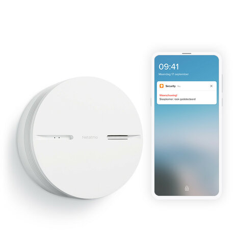 Slimme rookmelder voor woning met wifi verbinding en lange batterijduur set van 2 stuks wit kunststof
