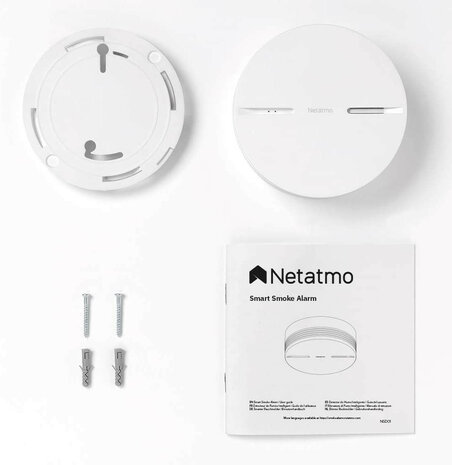 Slimme rookmelder voor woning met wifi verbinding en lange batterijduur set van 2 stuks wit kunststof