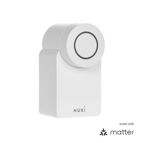 Smart slot voor bestaande cilinder met bluetooth en matter ondersteuning wit kunststof batterijbediening
