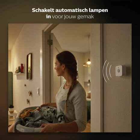 Bewegingssensor voor slimme verlichting met Zigbee 3 0 draadloze communicatie en daglichtsensor geschikt voor Philips Hue platform wit kunststof
