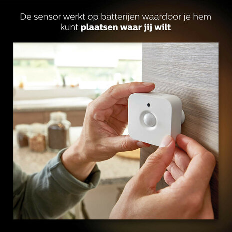 Bewegingssensor voor slimme verlichting met Zigbee 3 0 draadloze communicatie en daglichtsensor geschikt voor Philips Hue platform wit kunststof