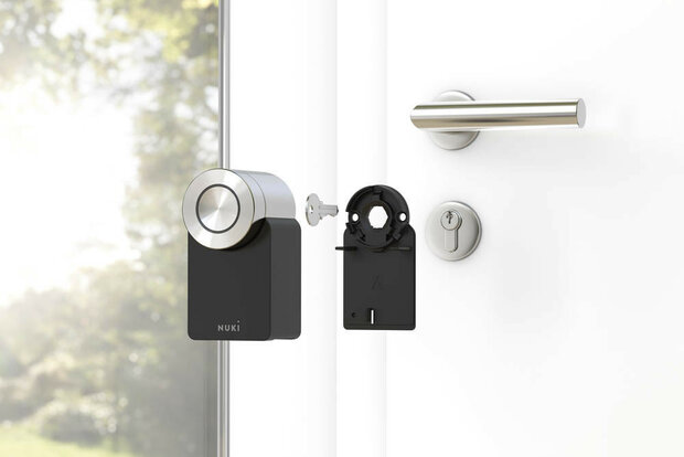 Smart slot voor bestaande cilinder met bluetooth wifi en oplaadbare batterij zwart