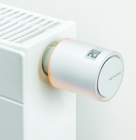 Radiatorknop voor zoneverwarming met opentherm en open raam detectie wit kunststof met AA batterijbediening en draadloze communicatie 868 Mhz