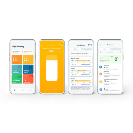 Slimme radiatorknop voor verwarming met draadloze bediening en temperatuurregeling compatible met Tado app en spraakassistenten wit kunststof