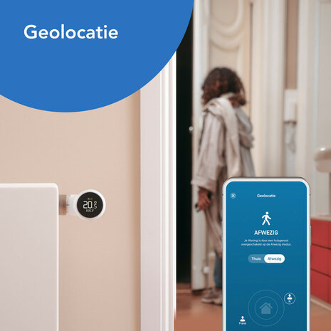 Slimme radiatorknop voor verwarming met draadloze bediening en temperatuurregeling compatible met Tado app en spraakassistenten wit kunststof