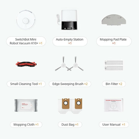 Switchbot Mini Robotstofzuiger voor nauwkeurig schoonmaken met LIDAR navigatie en dweilfunctie