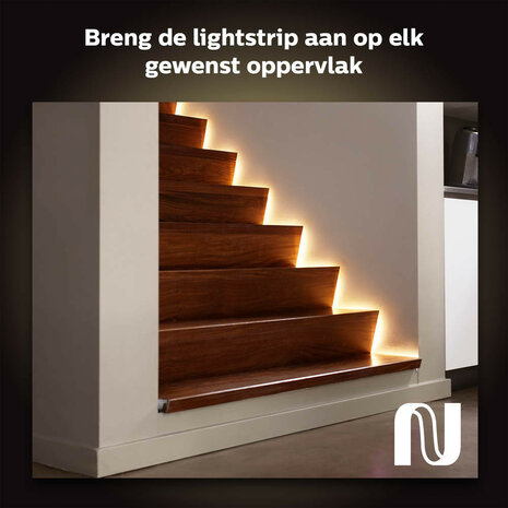 Ledstrip voor verlichting met Zigbee Bluetooth bediening en koppelstuk kleur Philips Hue 1 meter