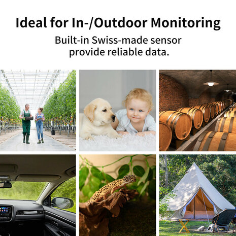 Thermo Hygrometer voor binnen en buiten met temperatuur en luchtvochtigheid meten via Bluetooth