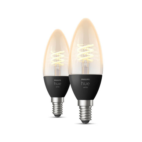 Filament lamp voor slimme verlichting met E14 fitting warm wit licht Bluetooth en Zigbee 2 stuks glas