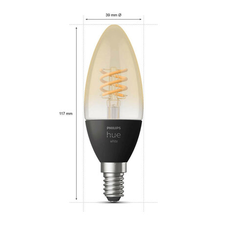 Filament lamp voor slimme verlichting met E14 fitting warm wit licht Bluetooth en Zigbee 2 stuks glas