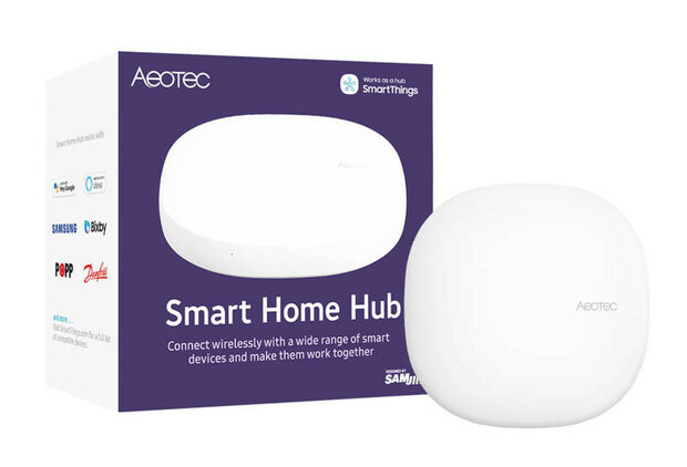 Smart Home Hub voor Samsung SmartThings met Zigbee en Zwave connectiviteit bedraad en draadloos maximaal 100 apparaten wit kunststof