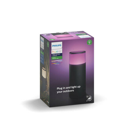 Sokkellamp voor buiten met Zigbee 3 0 en 16 miljoen kleuren laagspanning 24 volt zwart aluminium