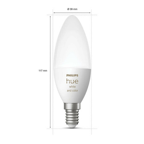 Lamp voor verlichting met E14 fitting kleurverandering via Zigbee en Bluetooth 25000 uur levensduur 2 stuks plastic peer vorm
