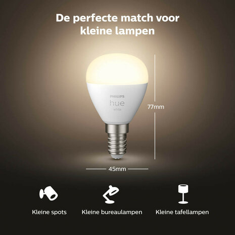 Kogellamp voor slimme verlichting met E14 fitting warm wit licht dimbaar Bluetooth Zigbee 3.0 per 2 stuks kunststof
