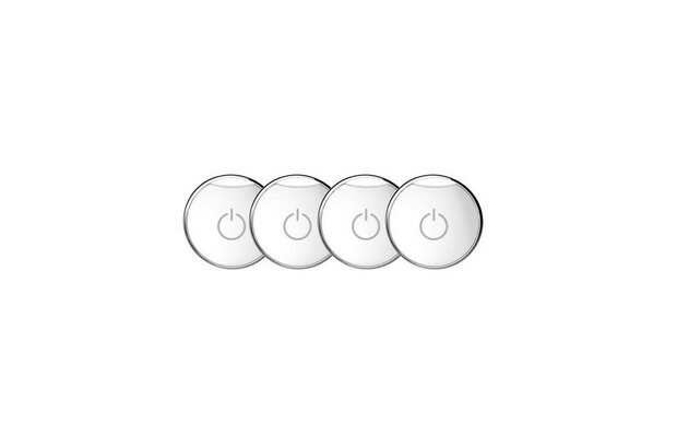 Sleutelhanger voor bediening Bold Smart Lock met Bluetooth 5 en eenvoudige installatie set van vier wit kunststof