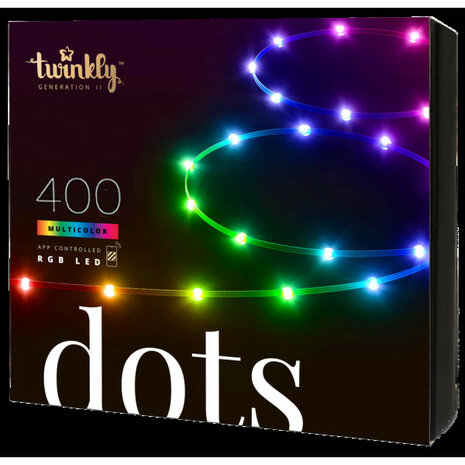 Draadloze feestverlichting Twinkly Smart Dots 400 voor binnen en buiten met RGB kleuren en bediening via smartphone app