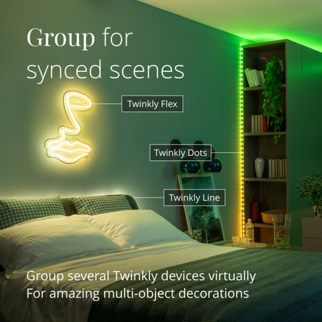 Draadloze feestverlichting Twinkly Smart Dots 400 voor binnen en buiten met RGB kleuren en bediening via smartphone app
