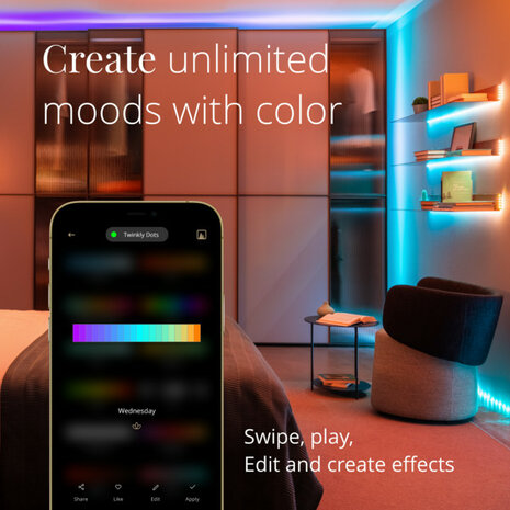 Draadloze feestverlichting Twinkly Smart Dots 400 voor binnen en buiten met RGB kleuren en bediening via smartphone app