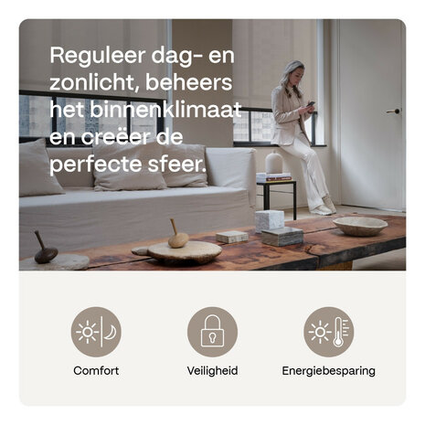 Rolgordijnmotor voor retrofit montage met Bluetooth bediening en app integratie wit plastic