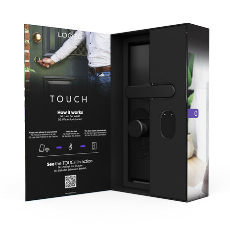 Smart slot voor deur met app bediening en SKG certificatie zwart RVS materiaal