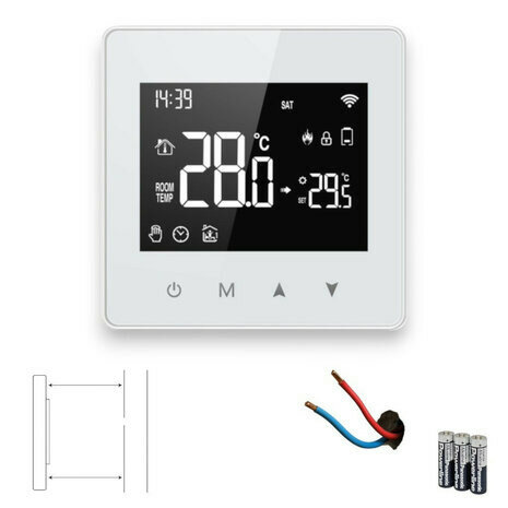 Thermostaat voor CV installatie met Zigbee connectiviteit en touchscreen bediening