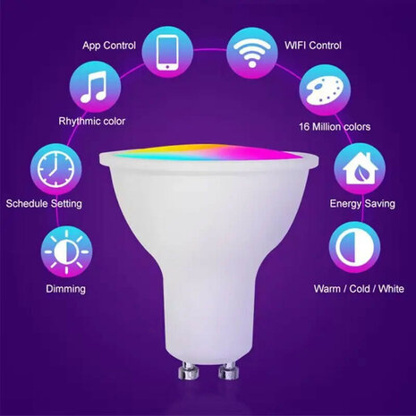 2er-Pack | WiFi Smart Strahler GU10 4,7W RGB + CCT