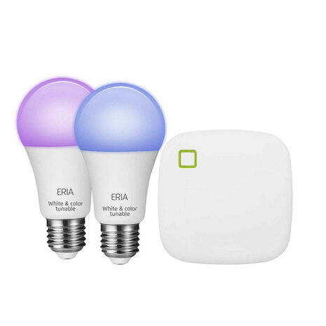 Starterset slimme verlichting binnen met Zigbee 3 0 Bridge en E27 RGB lampen