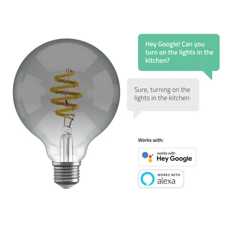 Smart lamp voor woonruimtes met wifi bediening filament technologie zonder hub
