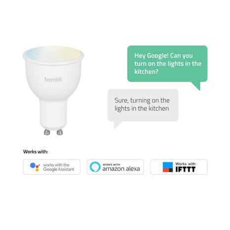 Smart spot voor binnenverlichting met wifi bediening en tunable wit licht gu10 fitting