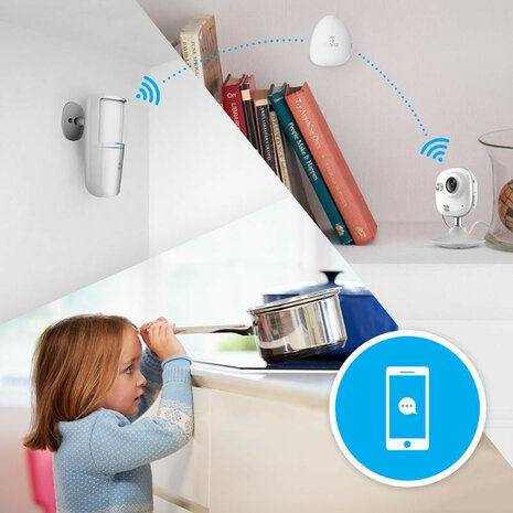 Bewegingssensor voor EZVIZ alarmsysteem met brede detectiehoek en huisdierdetectie tot 25 kilogram
