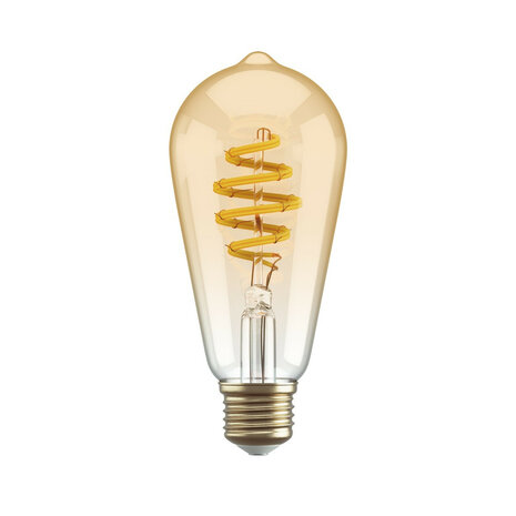 Slimme filament lamp voor binnenverlichting met wifi bediening en amberkleurig glas