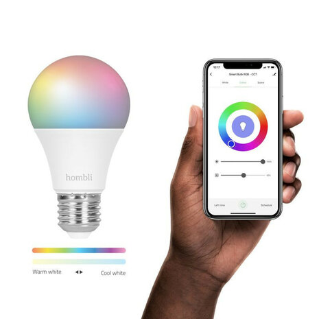 Smart lamp voor verlichting met wifi en kleurinstelling grote fitting E27 800 lumen 25000 uur levensduur