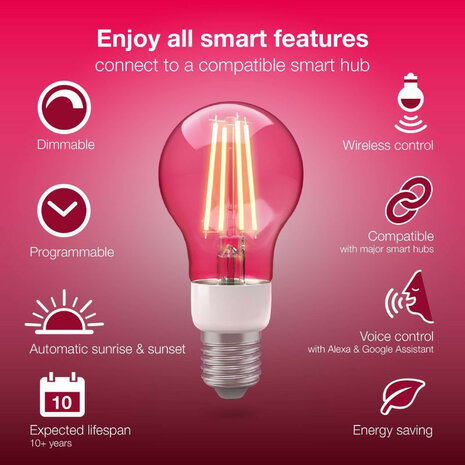 Filament lamp voor slimme verlichting met Zigbee 3 0 traploos dimbaar warm licht