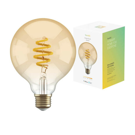 Smart lamp voor verlichting met wifi systeem en amberkleurige filament globe