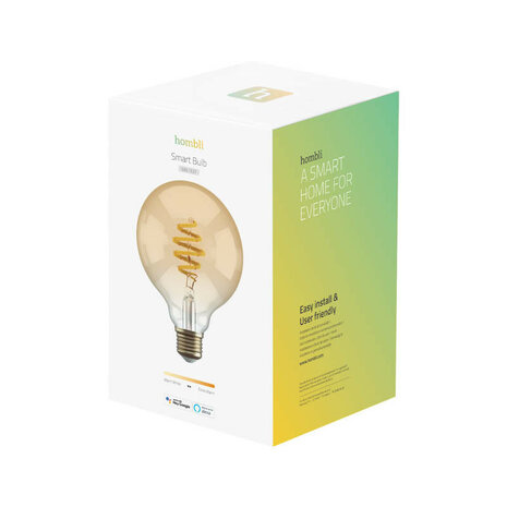 Smart lamp voor verlichting met wifi systeem en amberkleurige filament globe