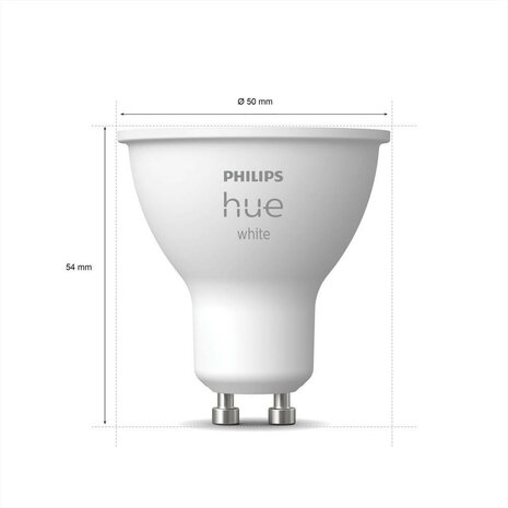 Philips Hue White GU10 Spot 3-Pack voor slimme verlichting met warm wit licht en Bluetooth Zigbee ondersteuning