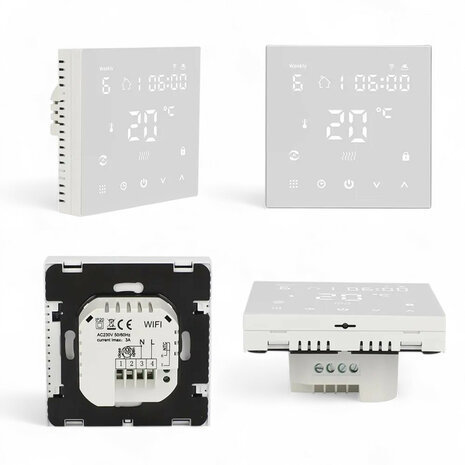 Wifi inbouw thermostaat voor centrale verwarming en boiler met touchscreen en app bediening