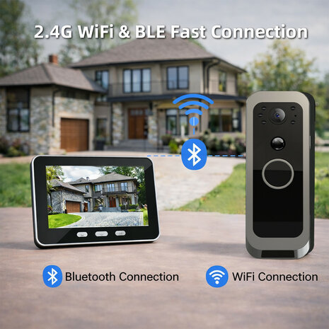 Video intercom voor deur met Wifi en bewegingsdetectie