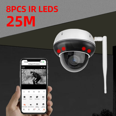 Dome buitencamera voor beveiliging met 5x optische zoom en Wifi