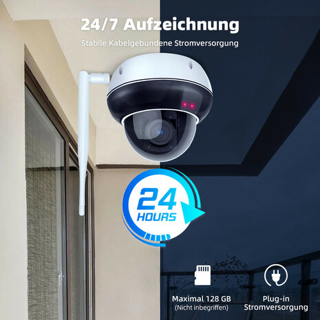 Dome buitencamera voor beveiliging met 5x optische zoom en Wifi