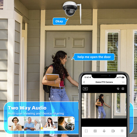 Dome buitencamera voor beveiliging met 5x optische zoom en Wifi
