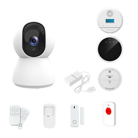 Alarmsysteem voor huisbeveiliging met Camera, PIR bewegingssensor en afstandsbediening