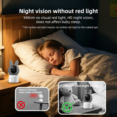 Babyfoon camera voor bewaking met Wifi en huil detectie