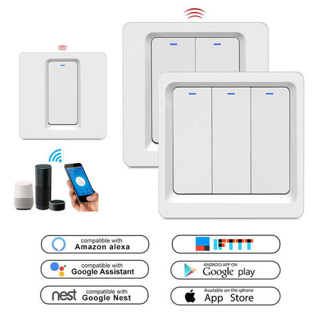 Smart Zigbee Light Switch White 2-buttons