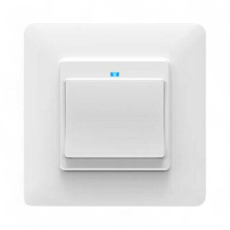 Slimme WiFi 1-voudige inbouw schakelaar voor bestaande schakelaars met controleverlichting en app bediening (wit)