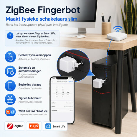 Zigbee schakelrobot voor schakelen met app bediening